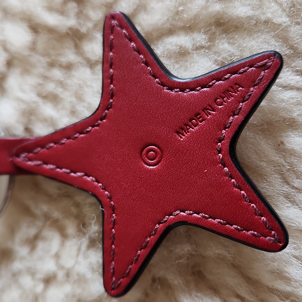 NWT IOB Coach Black Leather Wristlet with Red Star Key Fob 🖤⭐️❤️ - Picture 11 of 16